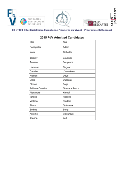 2015-2016 FdV PhD Application review results available now!