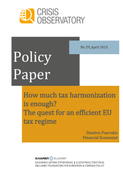 How much tax harmonization is enough? The quest for an efficient