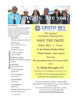 SAVE THE DATE! - Cristo Rey Boston