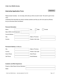 Application Form - Critter Care Wildlife Society