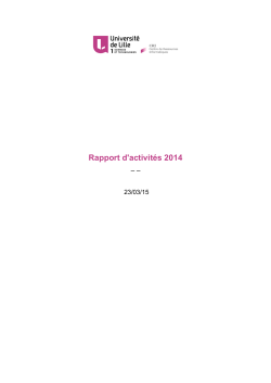 Rapport d`activitÃ©s 2014 - CRI