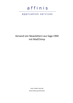 Versand von Newslettern aus Sage CRM mit MailChimp