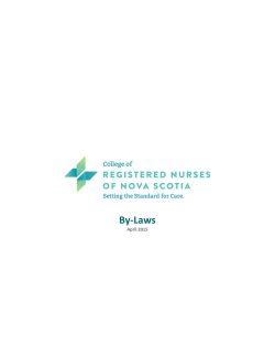 By-Laws - College of Registered Nurses of Nova Scotia
