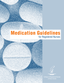 Medication Guidelines - College of Registered Nurses of Nova Scotia