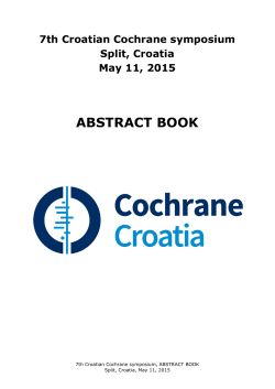 Abstract Book  - Croatian Branch of the Italian Cochrane Centre
