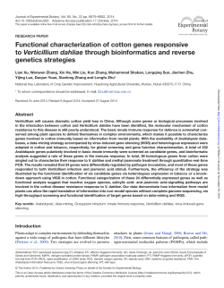 Functional characterization of cotton genes responsive to