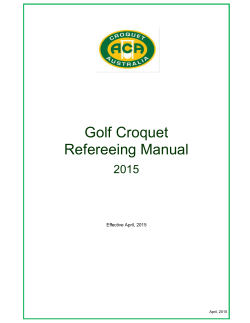 Golf Croquet Refereeing Manual