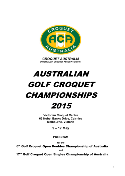 Program - Croquet Australia