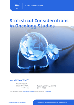 Statistical Considerations In Oncology Studies Monaco