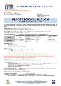 Invitation stage Slalom AVRIL 2015 FOIX