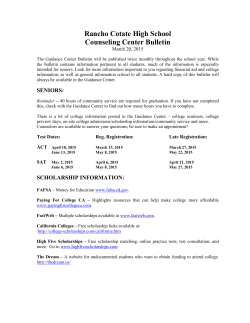 Guidance Center Bulletin - Cotati-Rohnert Park Unified School District