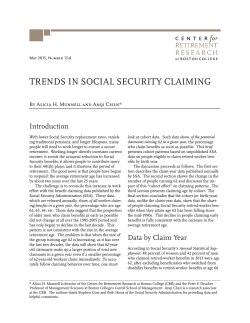 Trends in Social Security Claiming