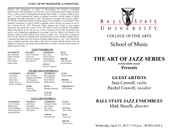 School of Music THE ART OF JAZZ SERIES