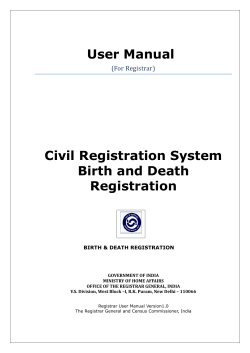 Registrar User Manual - Civil Registration System