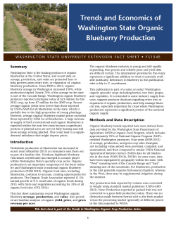 Trends and Economics of Washington State Organic Blueberry