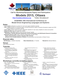 Models 2015, Ottawa - Complexity Reduction in Software
