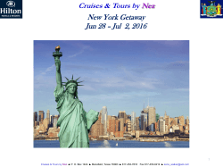 New York Getaway Jun 28 â Jul 2, 2016 Cruises & Tours by Nez