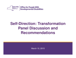 Self-Direction: Transformation Panel Discussion and