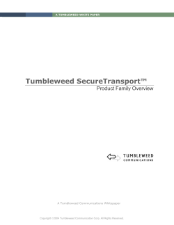 Tumbleweed SecureTransport Product Family Overview