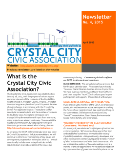 Newsletter What is the Crystal City Civic Association?