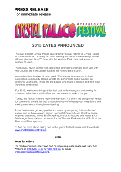 press release 2015 dates announced