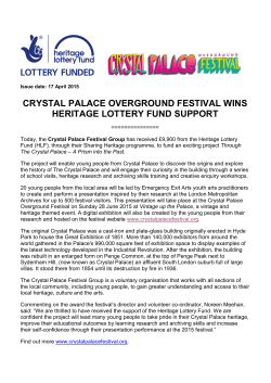 crystal palace overground festival wins heritage lottery fund support