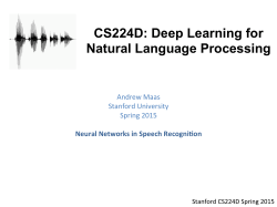 Slide - CS224d: Deep Learning for Natural Language Processing