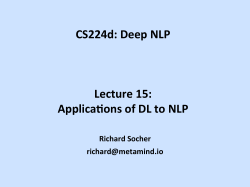 Slide - CS224d: Deep Learning for Natural Language Processing