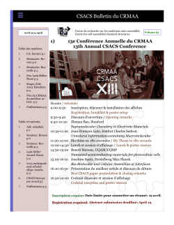 CSACS Bulletin du CRMAA
