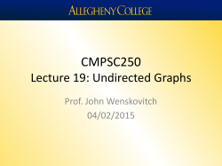 CMPSC250 Lecture 19: Undirected Graphs