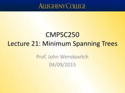 CMPSC250 Lecture 21: Minimum Spanning Trees