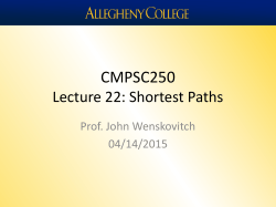 CMPSC250 Lecture 22: Shortest Paths