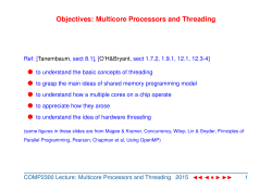 Objectives: Multicore Processors and Threading