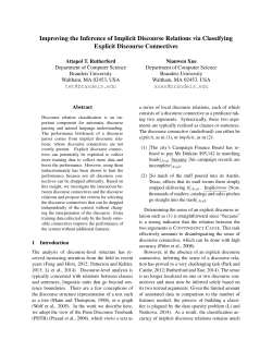 Improving the Inference of Implicit Discourse Relations via