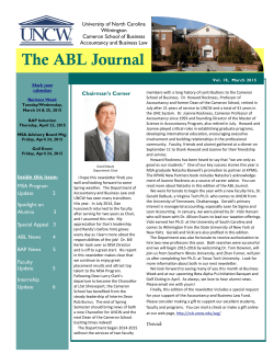 The ABL Journal - Cameron School of Business