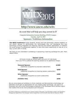 information for firms wishing to sponsor or exhibit at WITX 2015