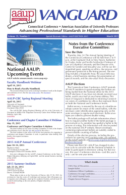Vanguard Spring 2015 - CT State Conference AAUP - CSU-AAUP