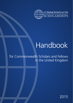2015 Handbook for Commonwealth Scholars and Fellows