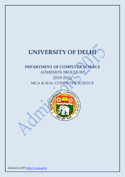 Admission Brochure 2015-2016 - Department of Computer Science