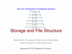 Storage and File Structure - Department of Computer Science and