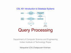 Query Processing - Department of Computer Science and Engineering