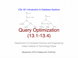 Query Optimization - Department of Computer Science and