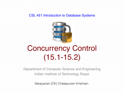 Concurrency Control - Department of Computer Science and
