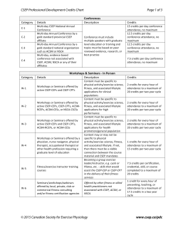 CSEP Professional Development Credits Chart Page 1 of 3 Â© 2015
