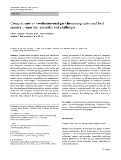 Comprehensive two-dimensional gas chromatography and food