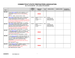 CSFA 2015 House Bill Status Report