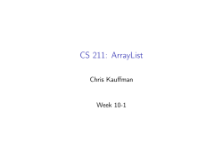 CS 211: ArrayList