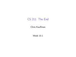 CS 211: The End