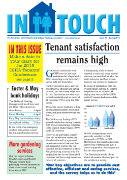 In Touch Issue 41 - Chislehurst & Sidcup Housing Association