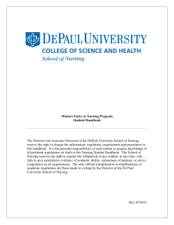 MENP Student Handbook - College of Science and Health